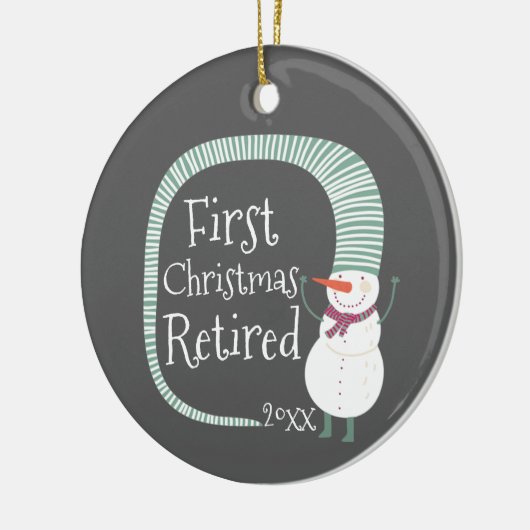 初めてのクリスマス退職したパーソナライズされたキュート雪だるま セラミックオーナメント (左)