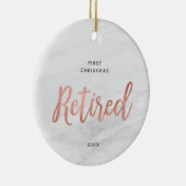 初めてのクリスマス退職したパーソナライズされた大理石 セラミックオーナメント (右)