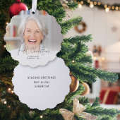 初めてのクリスマス退職した名Yearフォトオーバーレイ オーナメントカード