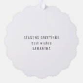 初めてのクリスマス退職した名Yearフォトオーバーレイ オーナメントカード (裏面)