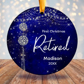初めてのクリスマス退職した王室の青リンフェイクストン セラミックオーナメント