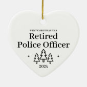 初めてのクリスマス退職した警察官の退職 セラミックオーナメント (裏面)