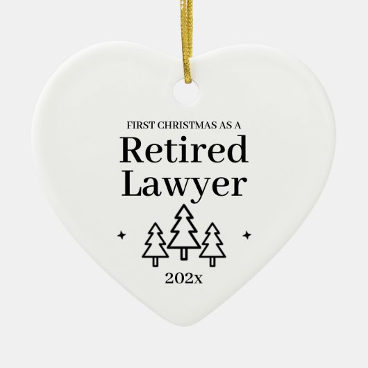 初めてのクリスマス退職した退職 セラミックオーナメント (正面)