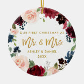 初めてのクリスマス金ゴールドフローラ |戻る写真 セラミックオーナメント (正面)