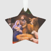 初めてのクリスマス降誕のシーン オーナメント (正面)