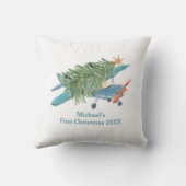初めてのクリスマス飛行機旅行特別記念 クッション (裏面)