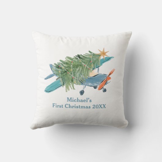 初めてのクリスマス飛行機旅行特別記念 クッション (裏面)