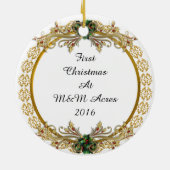 初めてのクリスマス馬 セラミックオーナメント (裏面)