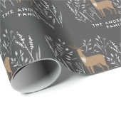 初めてのクリスマス黒トナカイエレガントファミリー ラッピングペーパー (ロールコーナー)