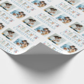 初めてのクリスマス2フォトカワイトアニマルタイポグラフィ ラッピングペーパー (角)