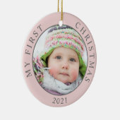 初めてのクリスマス2写真テンプレート休日 セラミックオーナメント (右)