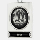 初めてのクリスマス2025カスタム年3人の家族 シルバープレートバナーオーナメント (左)