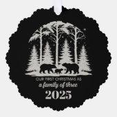 初めてのクリスマス2025年3回コスタムの家族 オーナメントカード (正面)