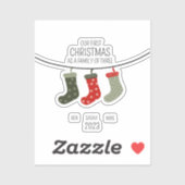 初めてのクリスマス3人の家族 シール (シート)