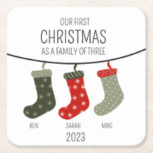 初めてのクリスマス3人の家族