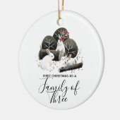 初めてのクリスマス3人の家族 セラミックオーナメント (左)