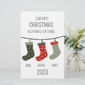 初めてのクリスマス3人の家族 便箋 (スタンド正面)