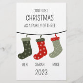 初めてのクリスマス3人の家族 便箋 (正面)