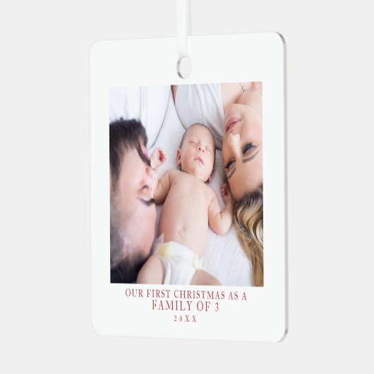 初めてのクリスマス3枚の写真 メタルオーナメント (正面左)