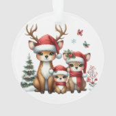 初めてのクリスマス3枚撮影記念の家族 オーナメント (裏面)