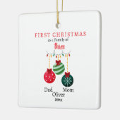 初めてのクリスマス3枚撮影記念の家族 セラミックオーナメント (左)