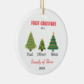 初めてのクリスマス3枚撮影記念の家族 セラミックオーナメント (右)