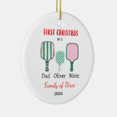 初めてのクリスマス3枚撮影記念の家族 セラミックオーナメント (右)