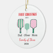 初めてのクリスマス3枚撮影記念の家族 セラミックオーナメント (左)