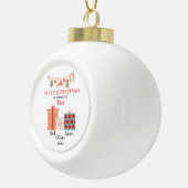 初めてのクリスマス3枚撮影記念の家族 セラミックボールオーナメント (右)