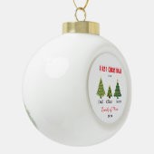 初めてのクリスマス3枚撮影記念の家族 セラミックボールオーナメント (左)