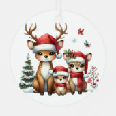 初めてのクリスマス3枚撮影記念の家族 メタルオーナメント (裏面)