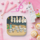 初めてのクリスマス3D羊飼い ペーパープレート (パーティー)