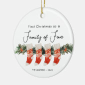 初めてのクリスマス4人のストッキング セラミックオーナメント (左)