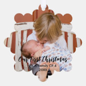 初めてのクリスマス4人の家族 オーナメントカード (裏面)