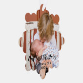 初めてのクリスマス4人の家族 オーナメントカード (右)