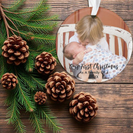 初めてのクリスマス4人の家族 オーナメント