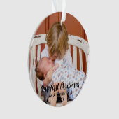 初めてのクリスマス4人の家族 オーナメント (正面)