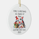 初めてのクリスマス4羽のキツツキ セラミックオーナメント (右)