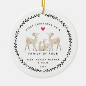 初めてのクリスマス4頭 セラミックオーナメント (正面)