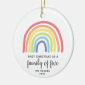 初めてのクリスマス5レインボーパーソナライズされたファミリー セラミックオーナメント (左)