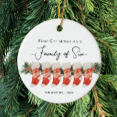 初めてのクリスマス6人のストッキング セラミックオーナメント