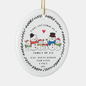 初めてのクリスマス6人家族 セラミックオーナメント (右)