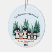 初めてのクリスマス6羽のペンギン科 セラミックオーナメント (左)