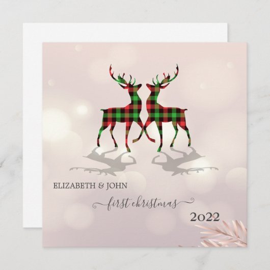 初めてのクリスマス、かわいいデアーズバッファロープレイド (正面/裏面)