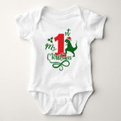 初めてのクリスマス かわいい恐竜ディノ ベビーボディスーツ (正面)