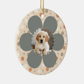 初めてのクリスマス かわいい花のファームハウス セラミックオーナメント (右)