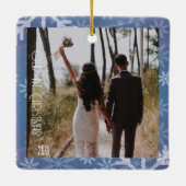 初めてのクリスマス、カスタム写真 セラミックオーナメント (裏面)