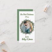 初めてのクリスマス,カップルの写真,名前 カード (正面/裏面インサイチュ)