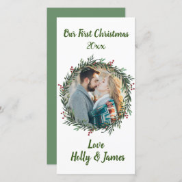 初めてのクリスマス，カップルの写真，名前 カード