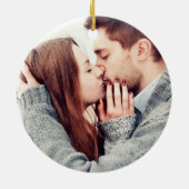 初めてのクリスマス カップル 名前と写真 セラミックオーナメント (裏面)